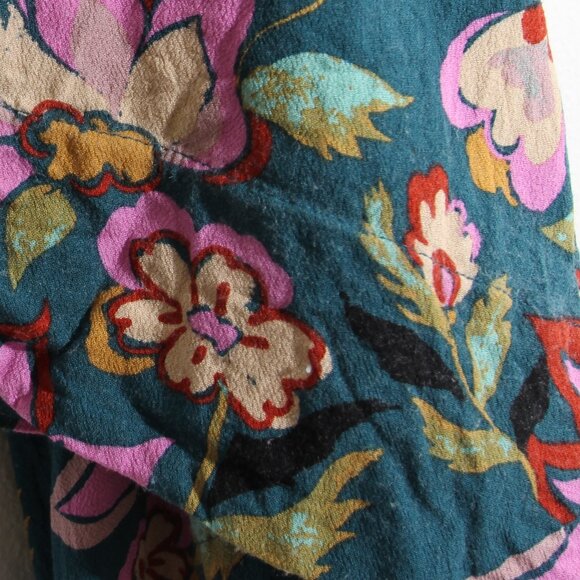 Free People Coco One Piece Jumpsuit Wide Leg Cross Open Back Floral Green Size 6 - Picture 13 of 16